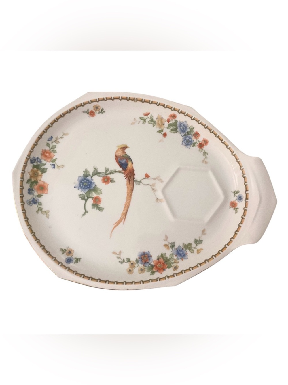 Vintage Altrohlau Moritz Zdekauer Golden Pheasant Snack Plate